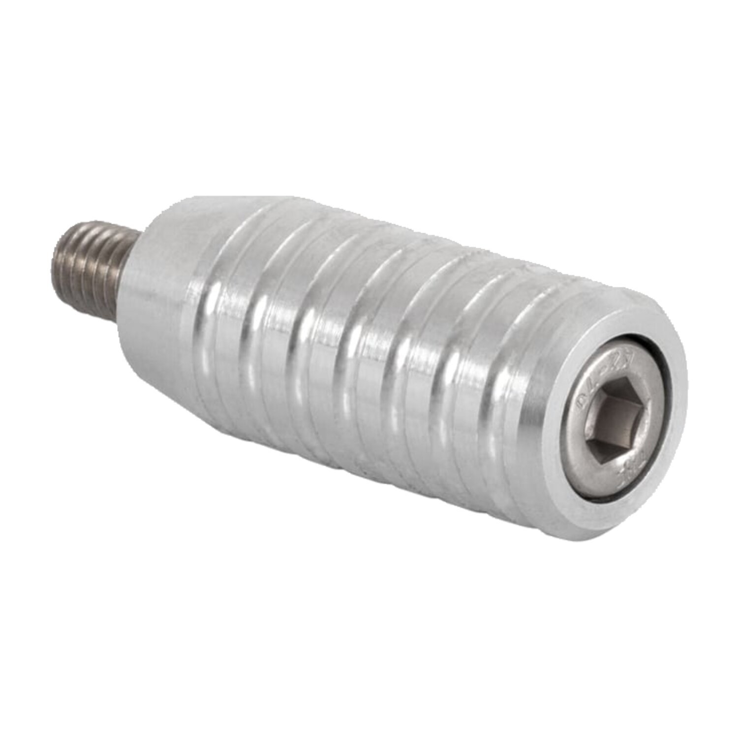 Motone, shifter end peg ribbed, Silver, Clear