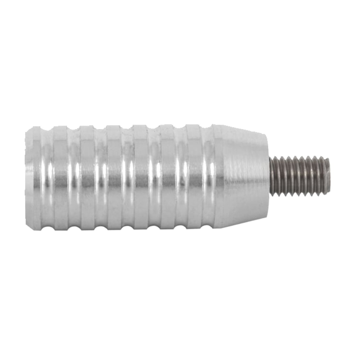 Motone, shifter end peg ribbed, Silver, Clear