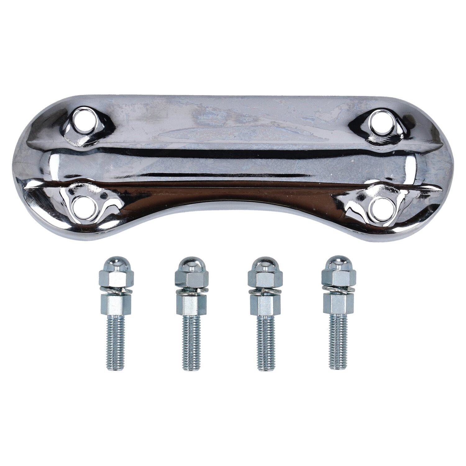 Riser top clamp, Panhead, Silver, Chrome