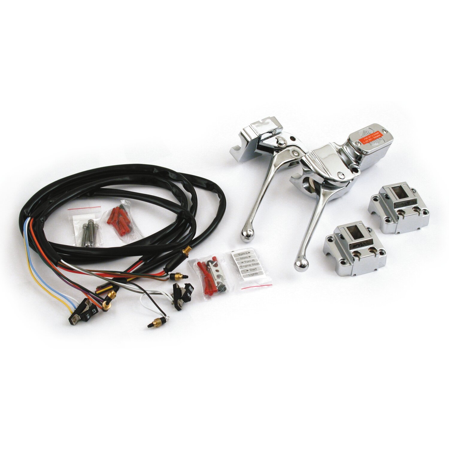 Chrome handlebar control kit, Black
