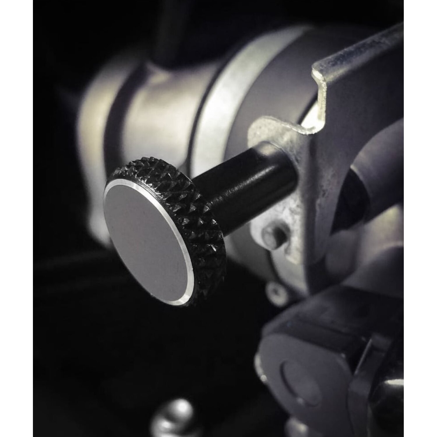 Motone choke knob, knurled, Black, Matte
