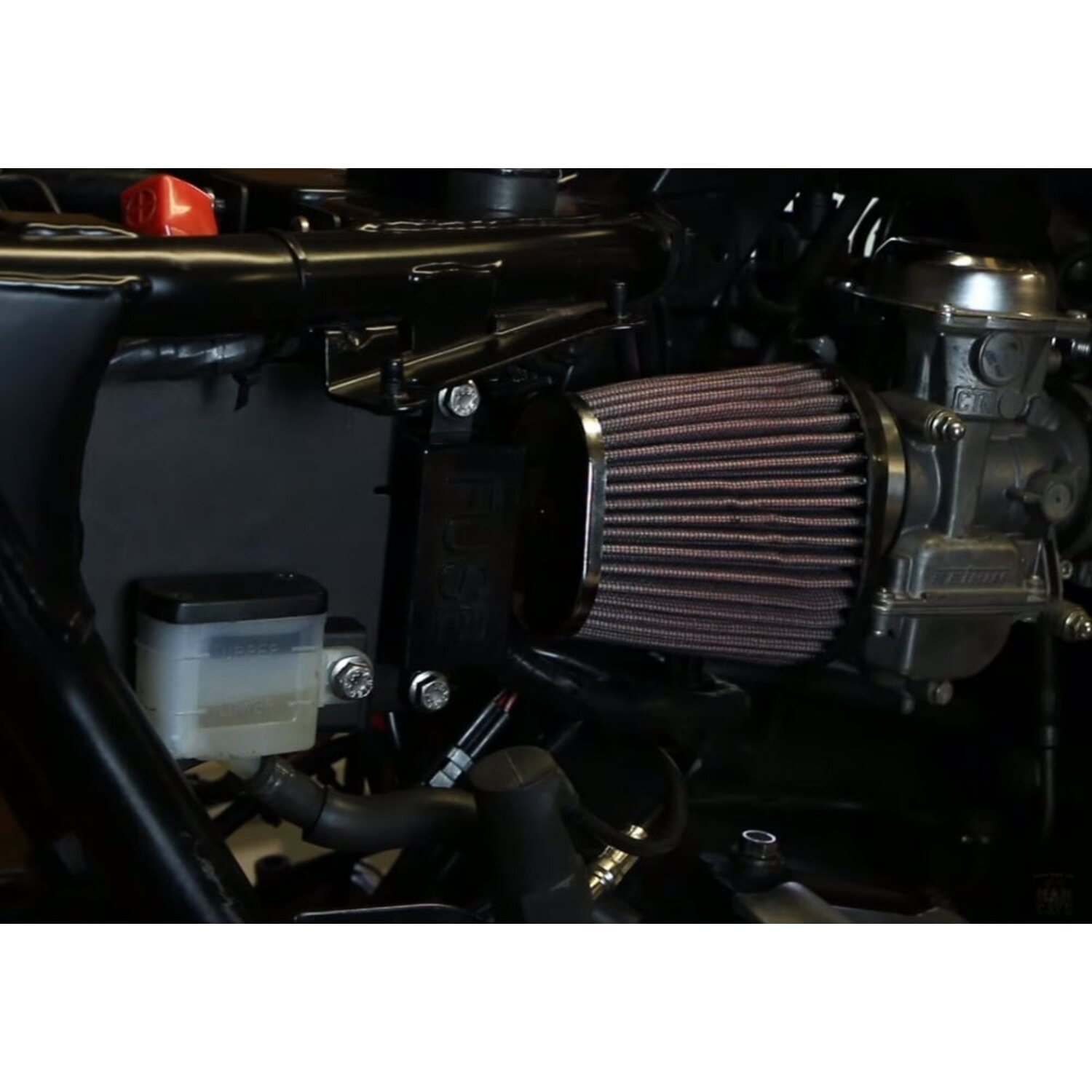 Motone, airbox eliminator kit, battery box, Black, Wrinkle