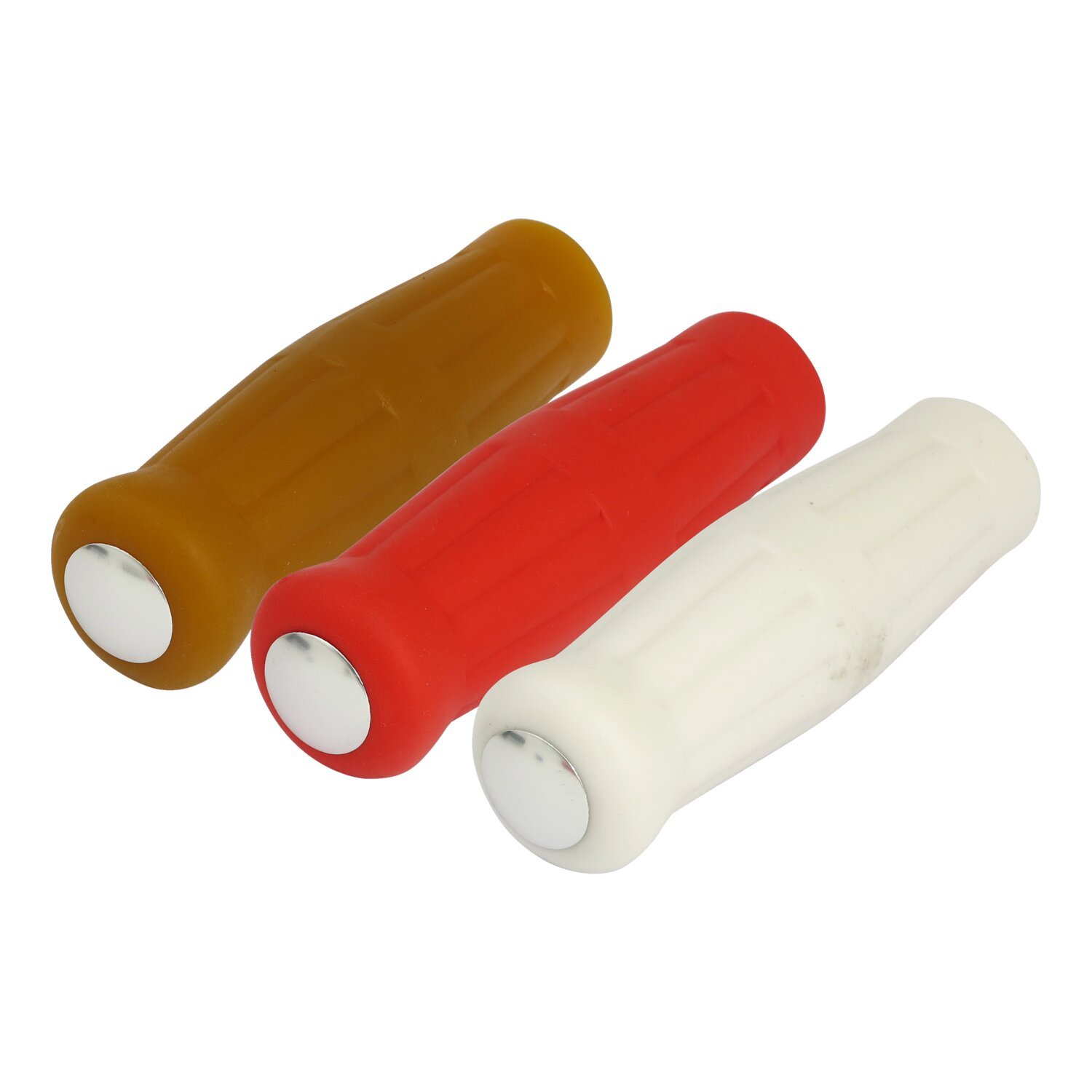 Handlebar grip end plug set, Silver
