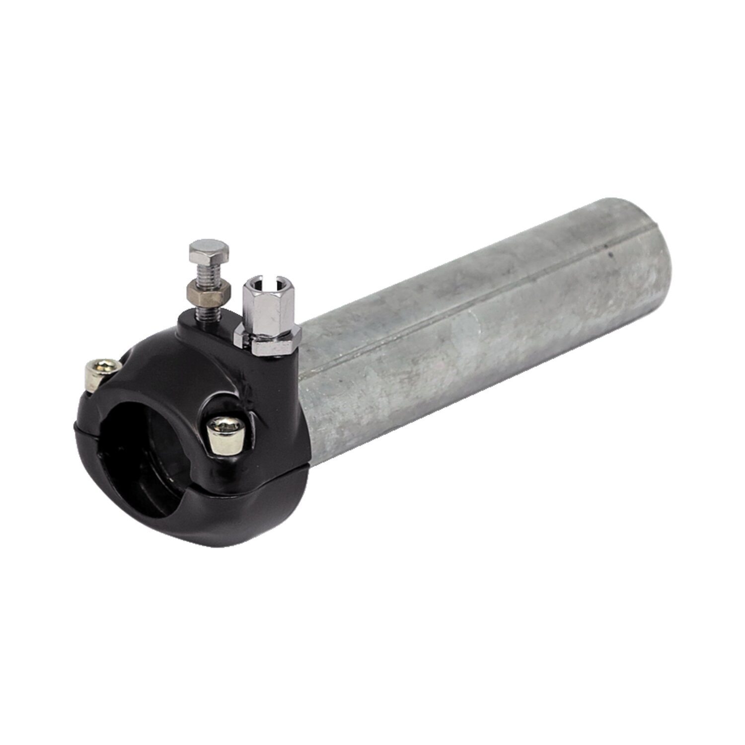 Universal metal throttle grip 1" handlebars, Black, Gloss