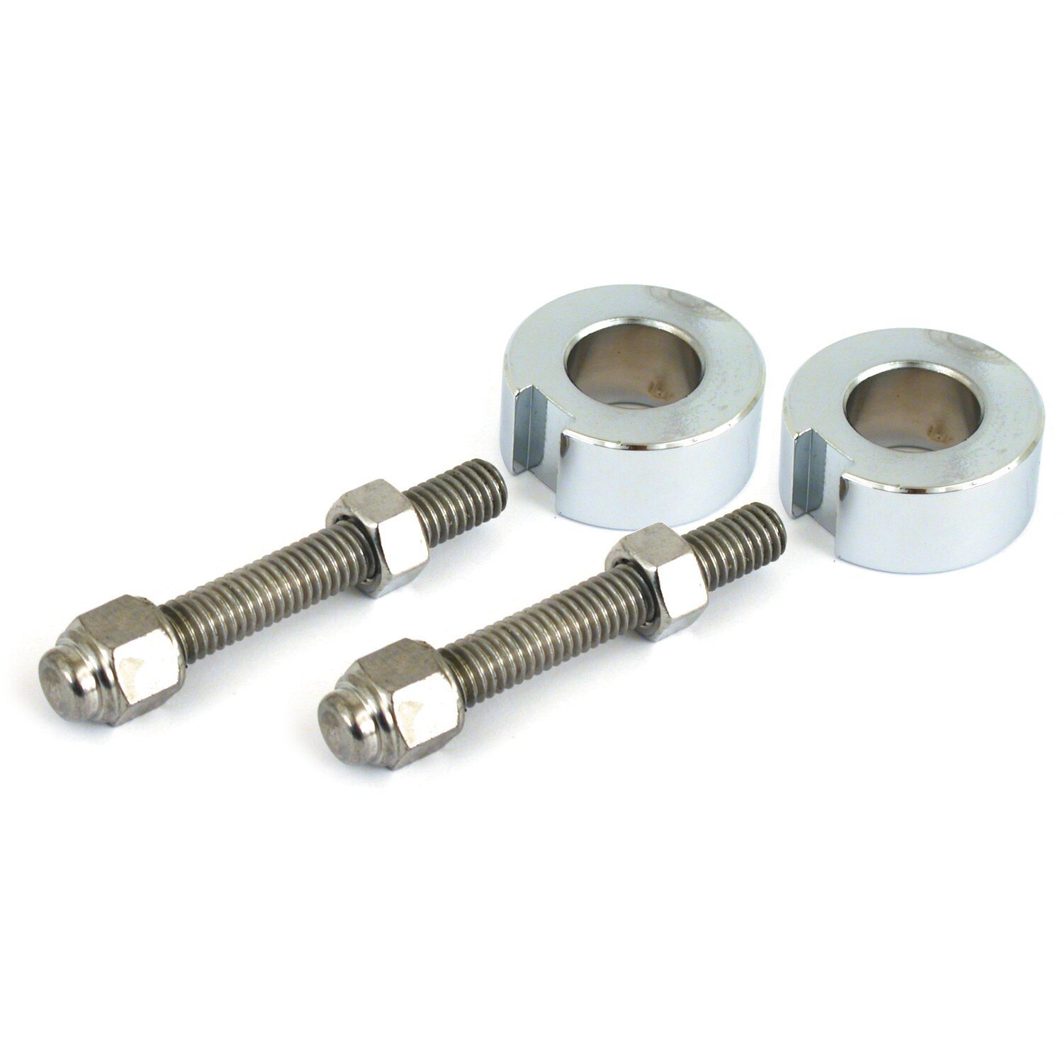 Axle adjuster kit, cap style, Chrome