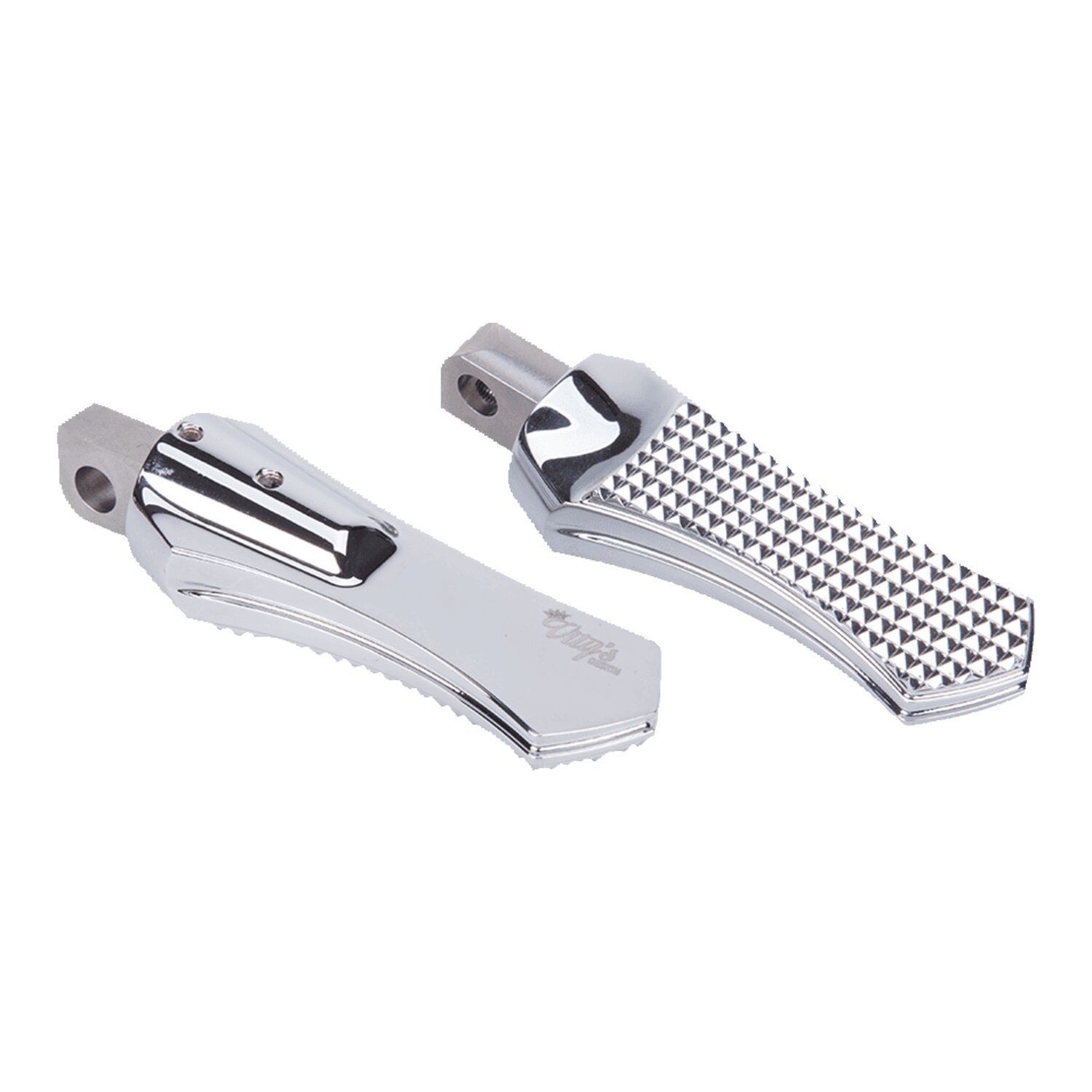 Vity's Design Diamond rider foot pegs, Silver, Chrome
