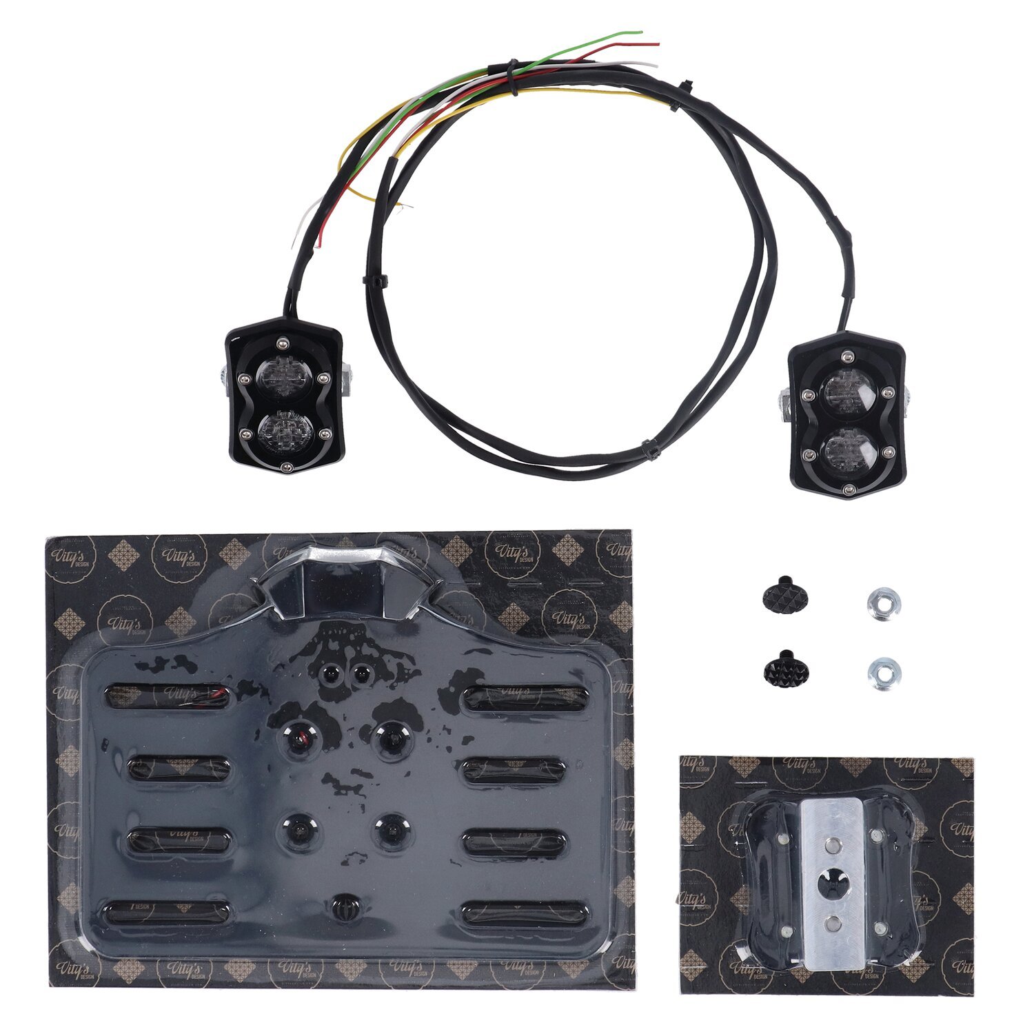 Vity's Design, Diamond LED taillight kit for antenna holes, Black, Gloss