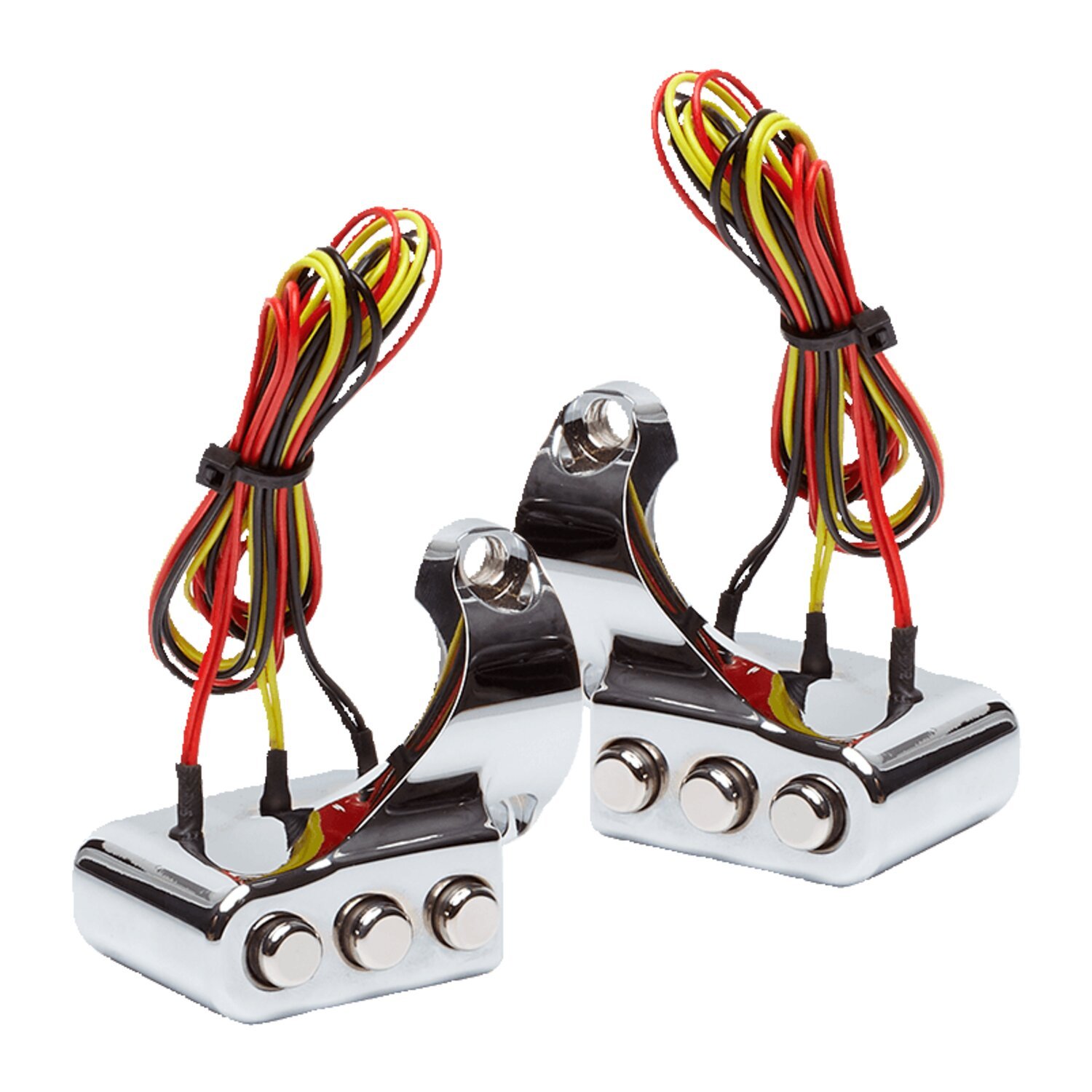 Vity's Design 3 button switch housing left, Silver, Chrome