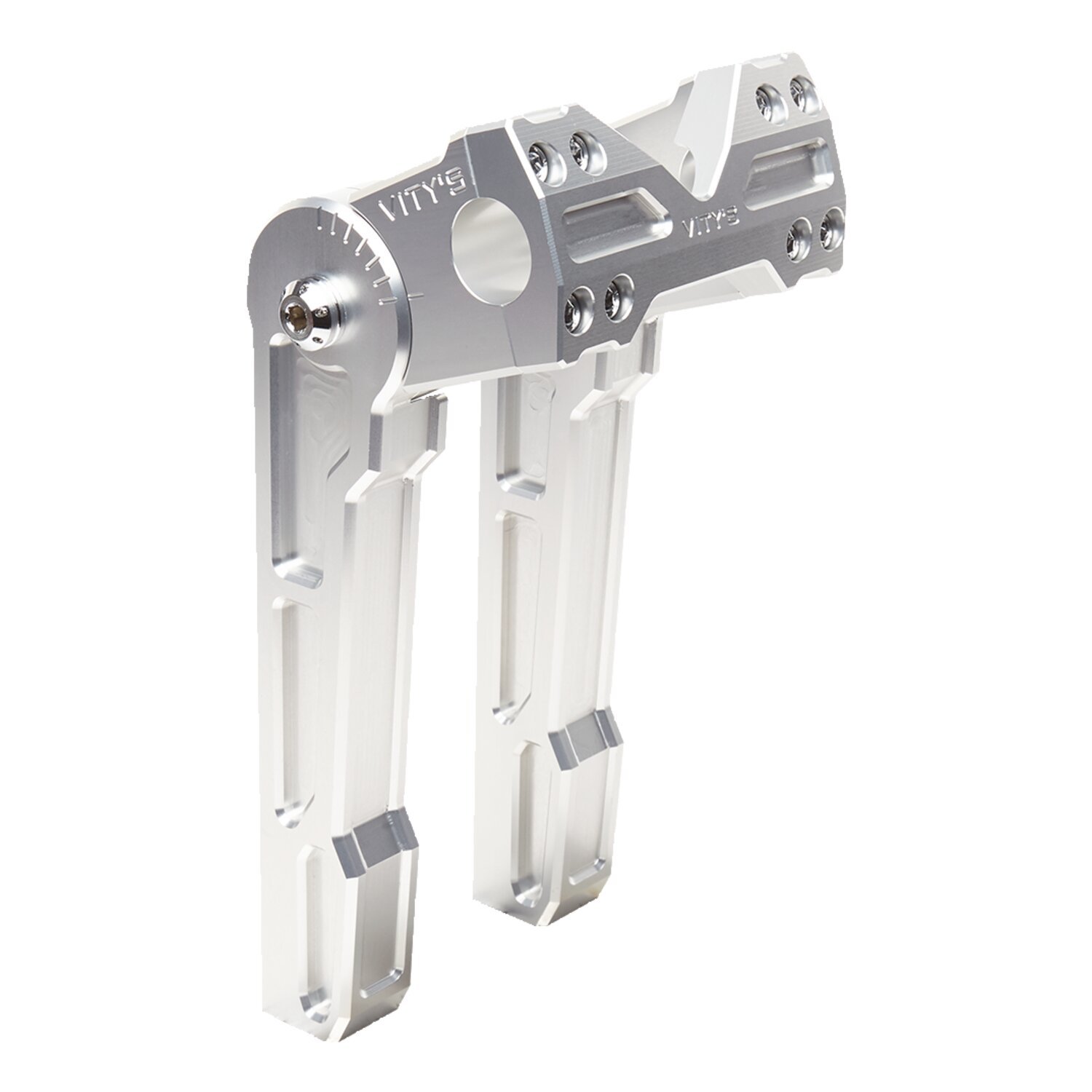 Vity's Design, 10" adjustable risers, Silver, Anodized