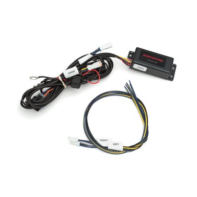 Easily install any Kellermann or other custom LED turn signals with the rear signal splitter module. Module is plug-and-play into stock wiring harness. Allows stock taillight and turn signals to remain in place with stock functionality or be removed for custom applications. 3-Wire: run power, brake/turn power and ground. Left and right outputs provide run and brake/turn functionality. 3-Wire module can be used as a completely plug-and-play upgrade to Kuryakyn rear Fender Strip Lights (part number 576995) to convert them from Run-Brake to Run-turn-Brake