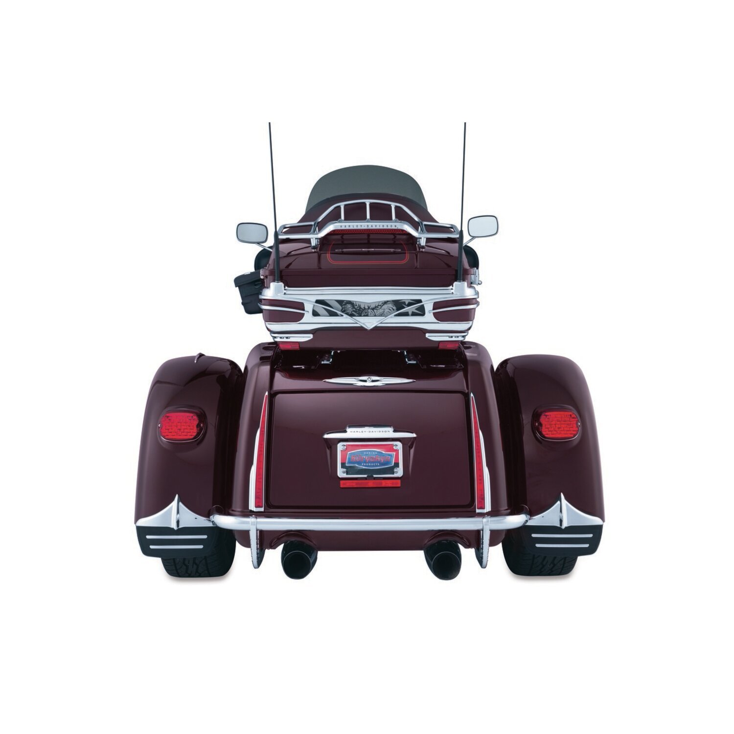 Kuryakyn, Trike mud flaps, Black, Chrome