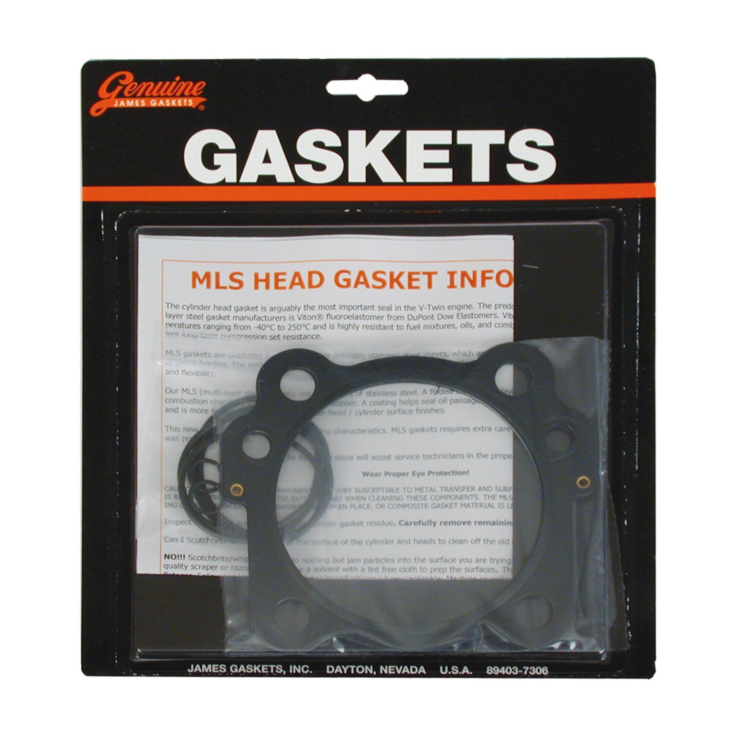 James, cylinder head & base gasket kit. 3-7/8" bore MLS