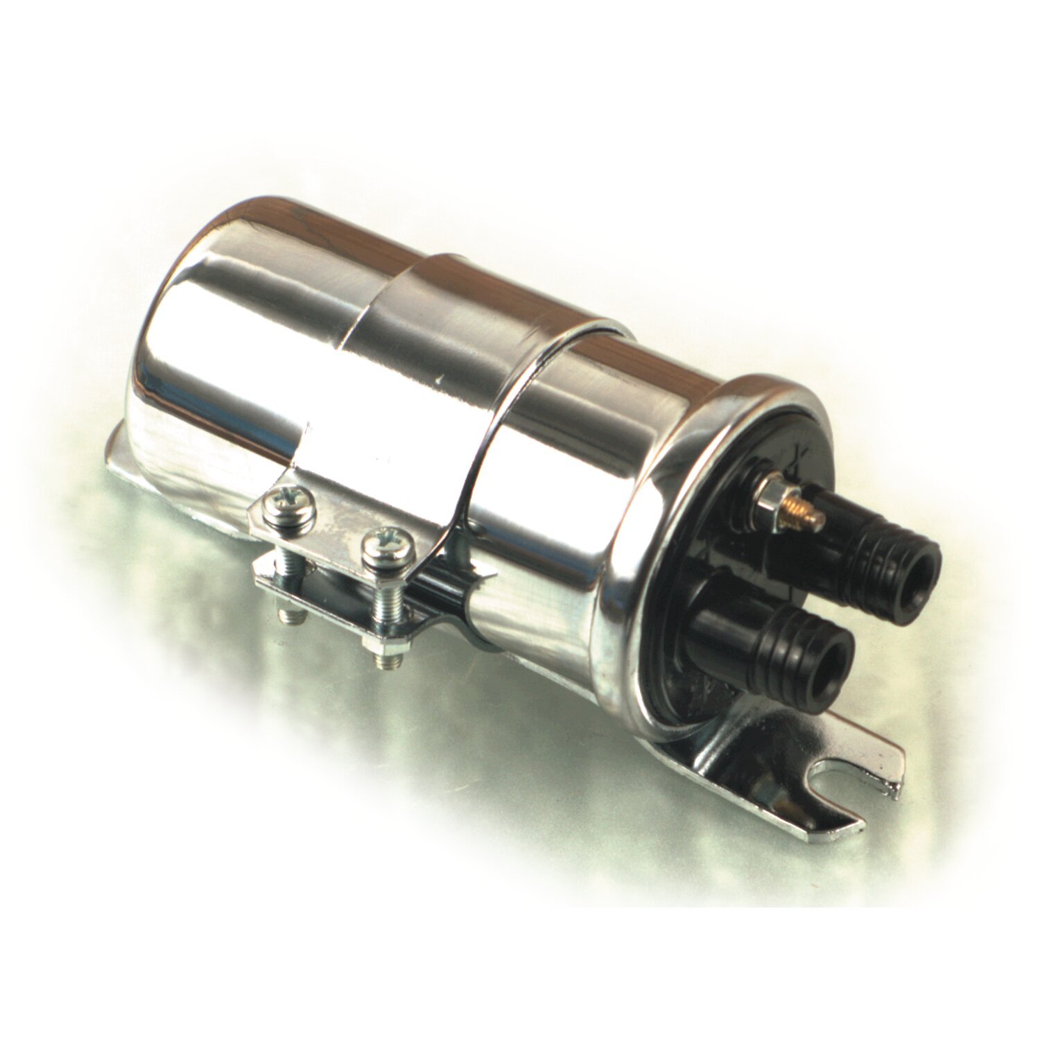 Round custom ignition coil kit, 12v, Silver, Chrome