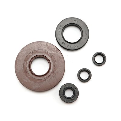 This engine oil seal kit includes all the oil seals in the engine and meets OEM specifications.