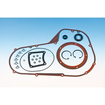 Complete outer & inner primary gasket set including all necessary O-rings and seals.
In Foamet (aluminum based foam) with silicone bead gaskets.