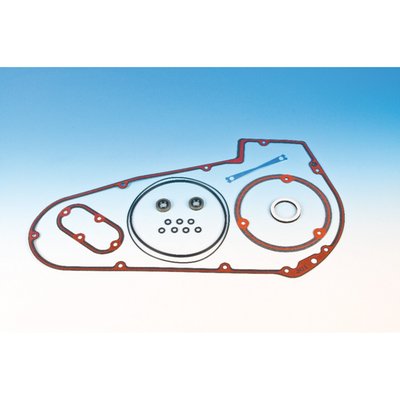 Basic kit. 9-hole.
Complete outer & inner primary gasket set including O-rings and seals.
With Foamet gaskets( aluminum based foam) with a silicone bead.