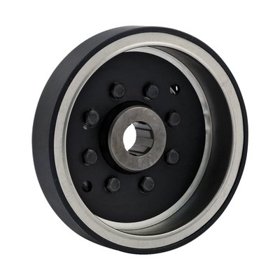 With 38T motor sprocket. Magnets are encapsulated in a stainless steel shell. This will help prevent magnets coming loose, which fequently happens with OEM equipment. 

Note: Will also fit pre-2017 XL883L/N when a 34T motorsprocket is installed.
