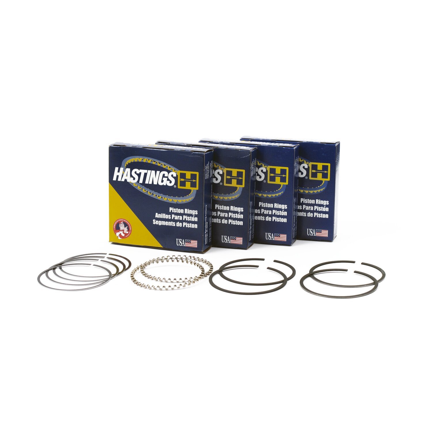 Hastings, 3-1/2" bore piston rings chr/moly. +.005"