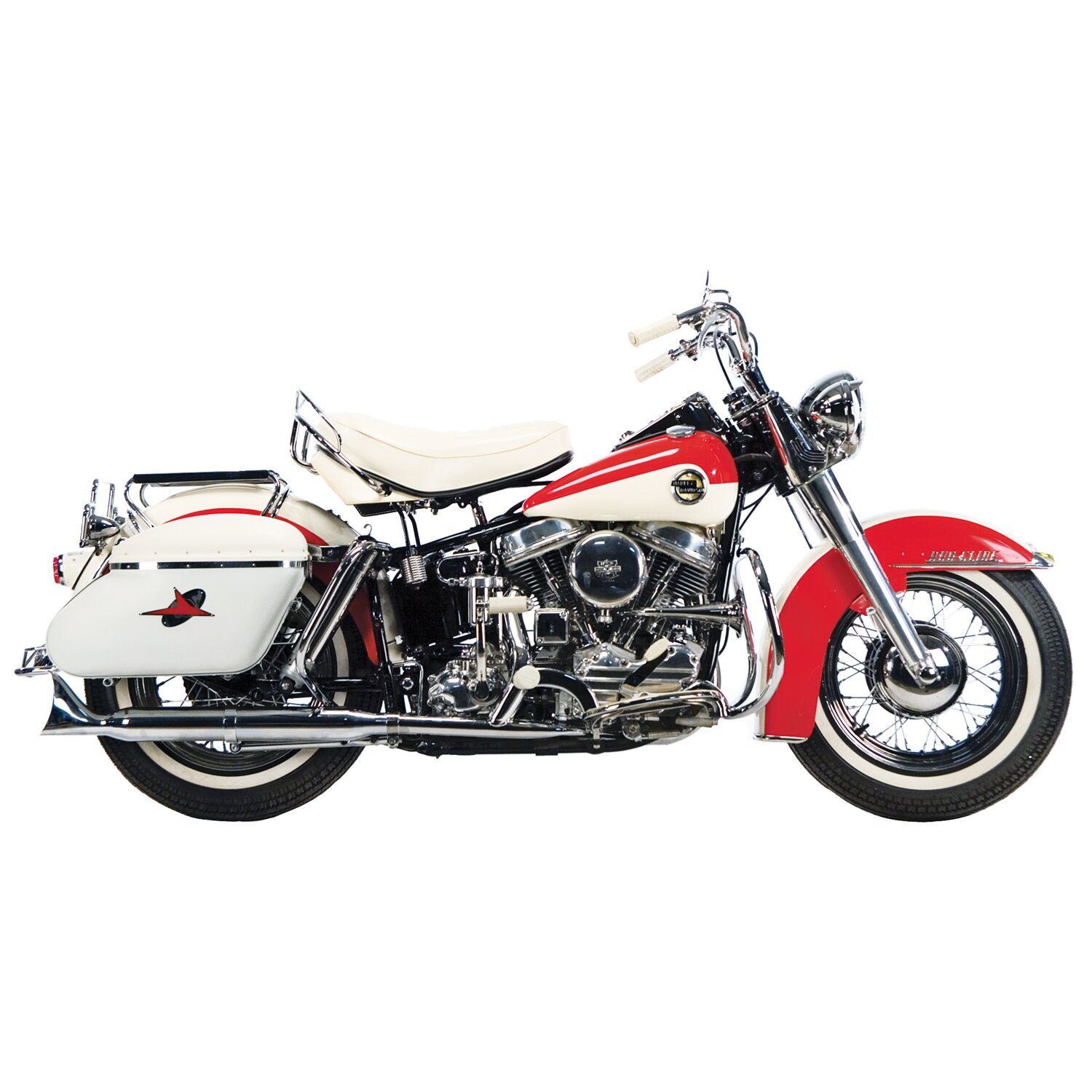 Paughco, Touring Fishtail slip-on muffler. 31" long, Chrome