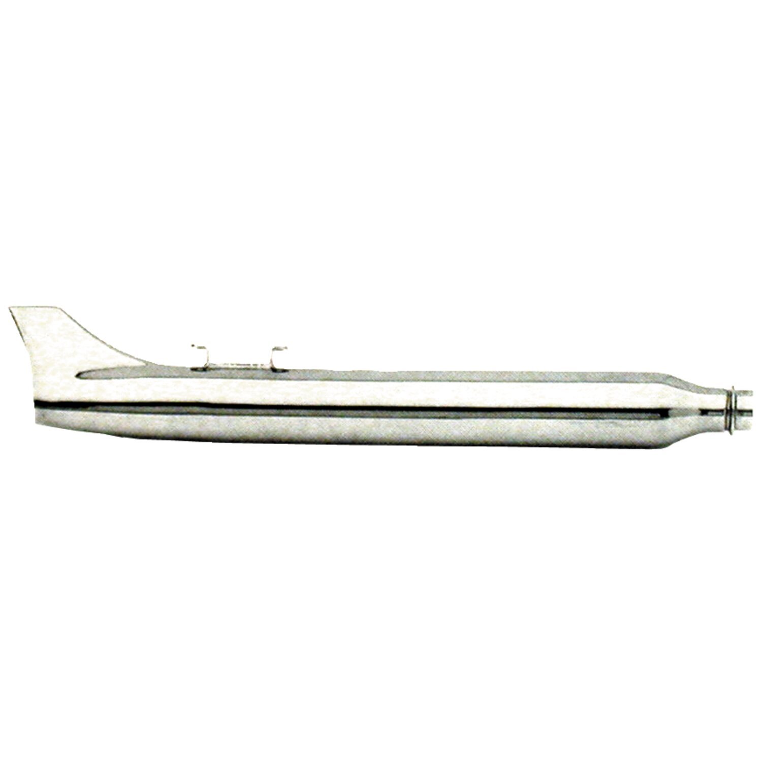 Paughco, Smooth 3" Rocket Fishtail muffler. 31". L&r, Chrome