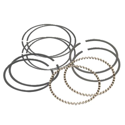 S&S chr/moly replacement piston ring set. Fits all Evolution & pre-Evolution engines that are equipped with an S&S 3-5/8" big bore kit that have 1/16" (1.5mm) compression rings and 5/32" (4.2mm) oil rings. Will also fit other manufacturers 3-5/8" Big Bore kits (like some Axtell kits), that are equipped with the same piston grooves. 
Std cyl. bore: 3.625" (92.075mm). 
1st ring: 1.5mm (.058"). 
2nd ring: 1.5mm (.058"). 
oil ring: 4.2mm (.155"). 

Note compression ring gap: To determine the correct ring gap on your newly installed piston rings is very important. A too narrow gap may result in premature piston ring/cylinder wall wear or even seizure, possibly breaking rings and/or damage to pistons and/or cylinder walls, and so on. A piston ring gap that is wider than necessary will result in needless compression loss and reduced engine efficiency.
Recommended ring gap is .004" per inch of cylinder diameter for street engines. For a 3-5/8" (3.625") bore engine piston ring gap would be 3.625" x .004" = .0145". 
(.0145" x 25.4 = 0.3683mm or, when rounded of, 0.37mm). 
Information provided by S&S Cycle, Inc.