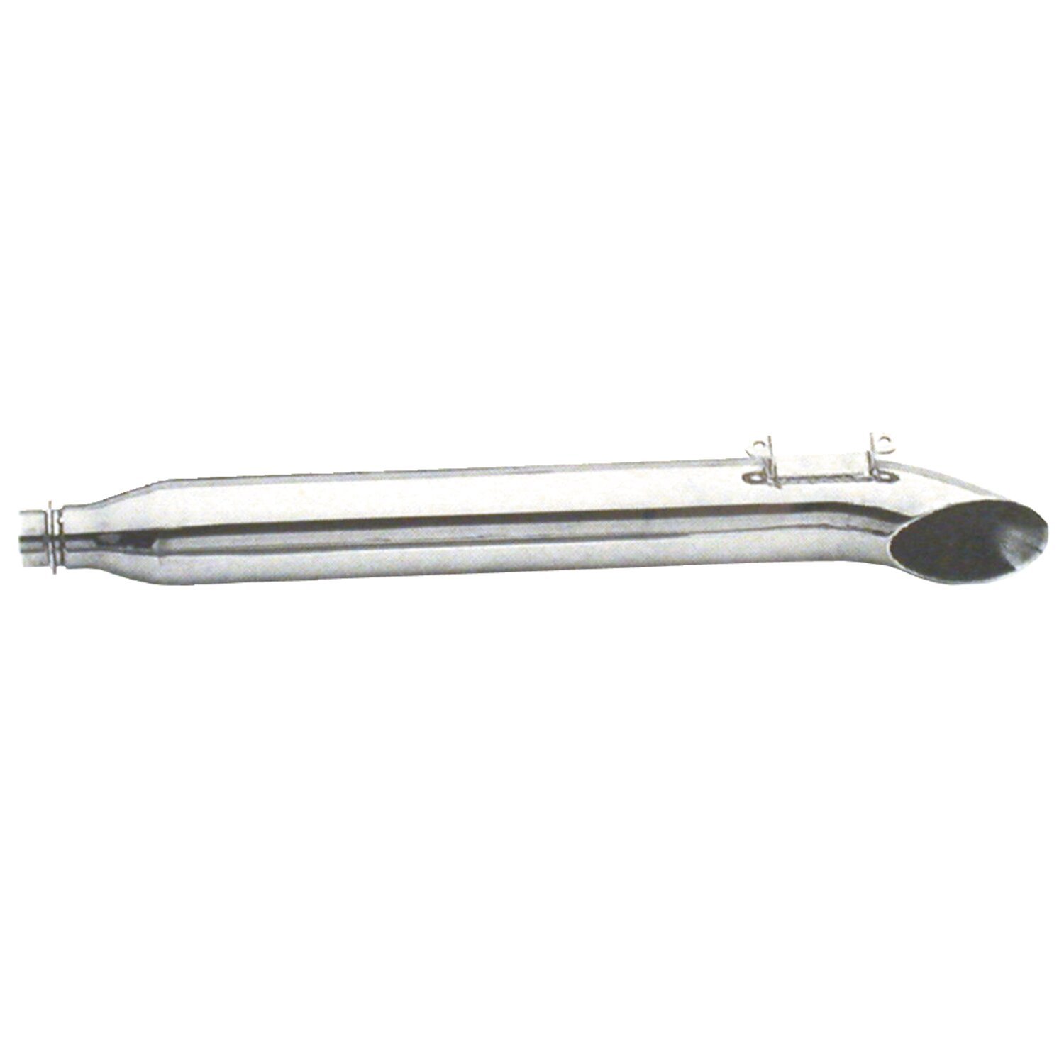 Paughco, FLT Turn out muffler 31" long. Left. Chrome