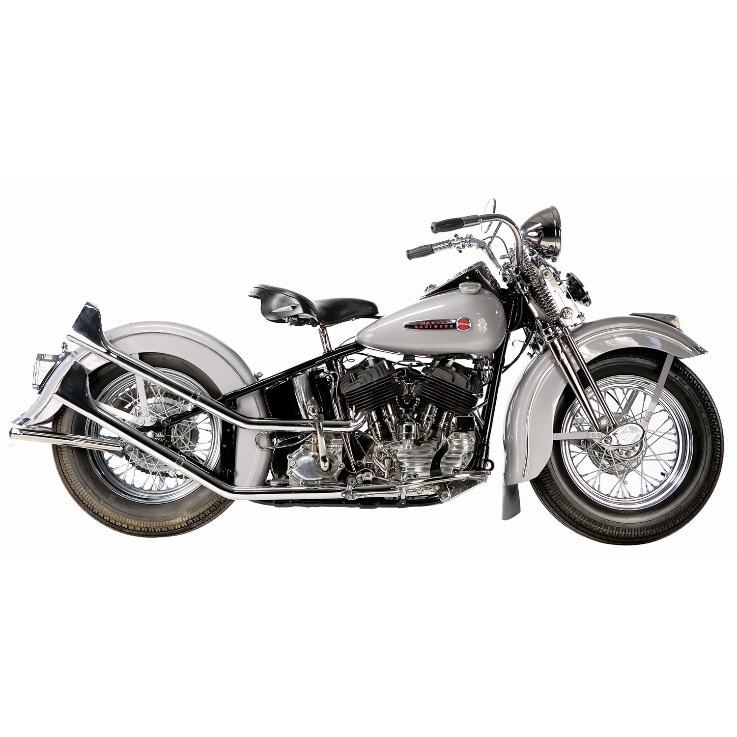 Paughco, Upswept head pipes. S-pipe - around oil tank, Chrome