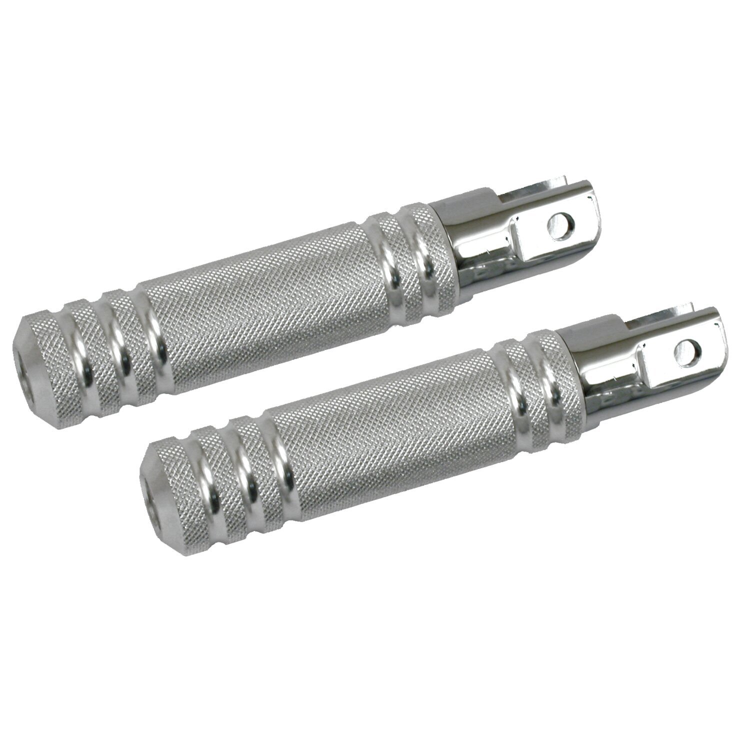 Knurled aluminum foot pegs. Small diameter, Silver, Polished