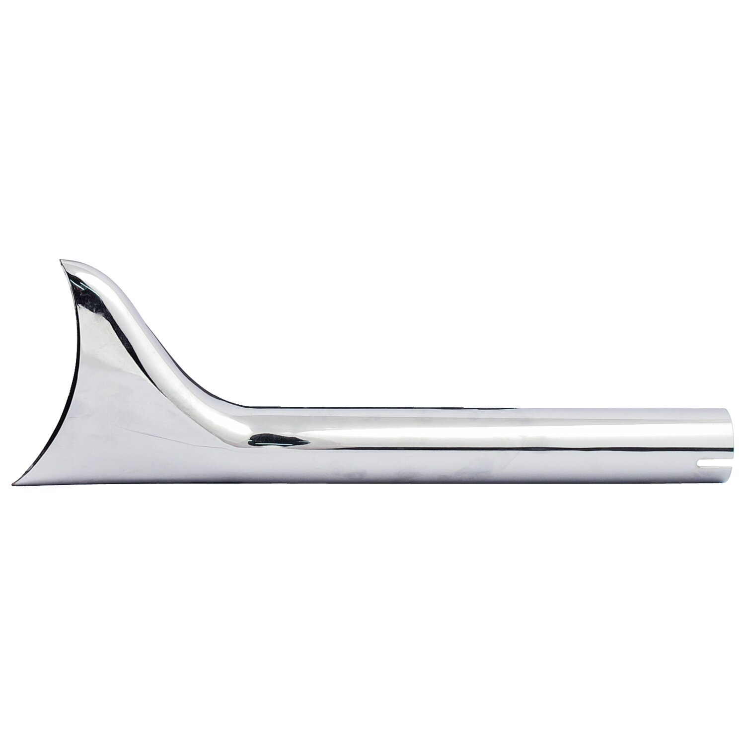 Slip-on Fishtail exhaust extension 18" long, Chrome