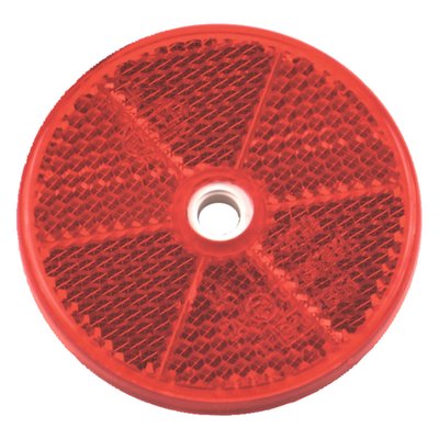 '- With center mounting hole 
- ECE approved 
- Rear side use on license plate or fender. 
A reflector helps your bike to be seen in the dark and therefore qualifies as a great low-cost safety item.  
Note: Dimensions are approximately. 