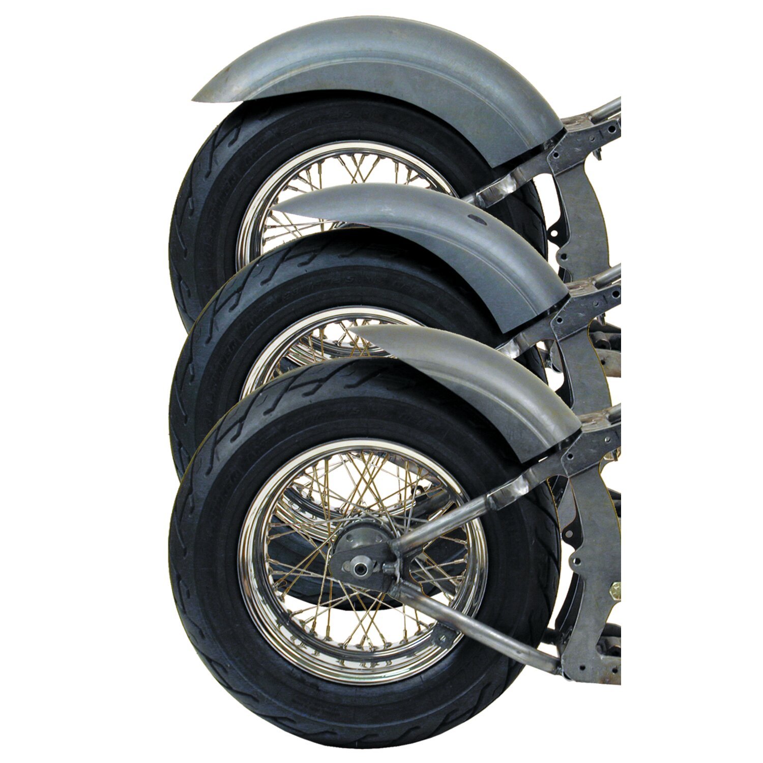 BK, Stiletto rear fender. Short. 220mm wide. 14"-18", Black