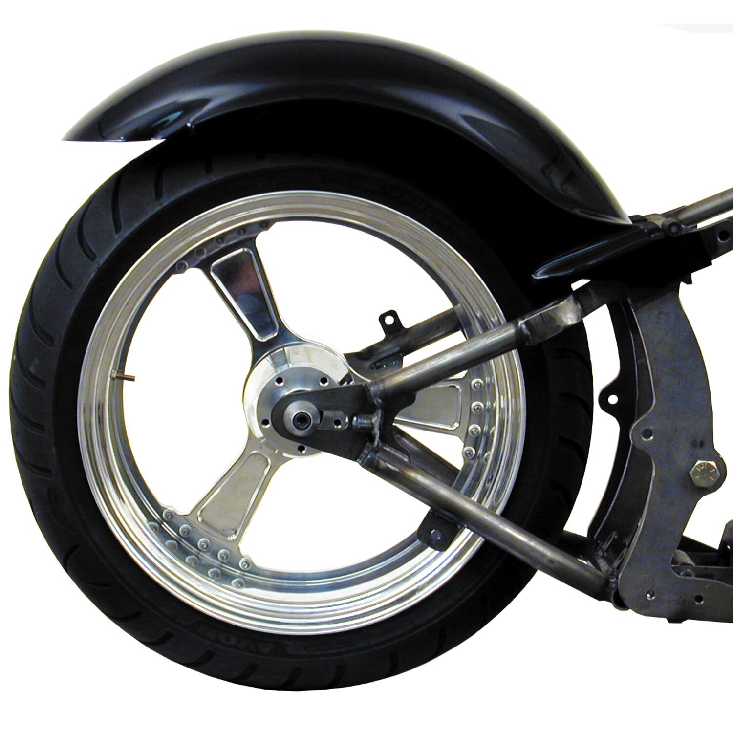 BK, Stiletto rear fender. Long. 380mm wide. 14"-18", Black