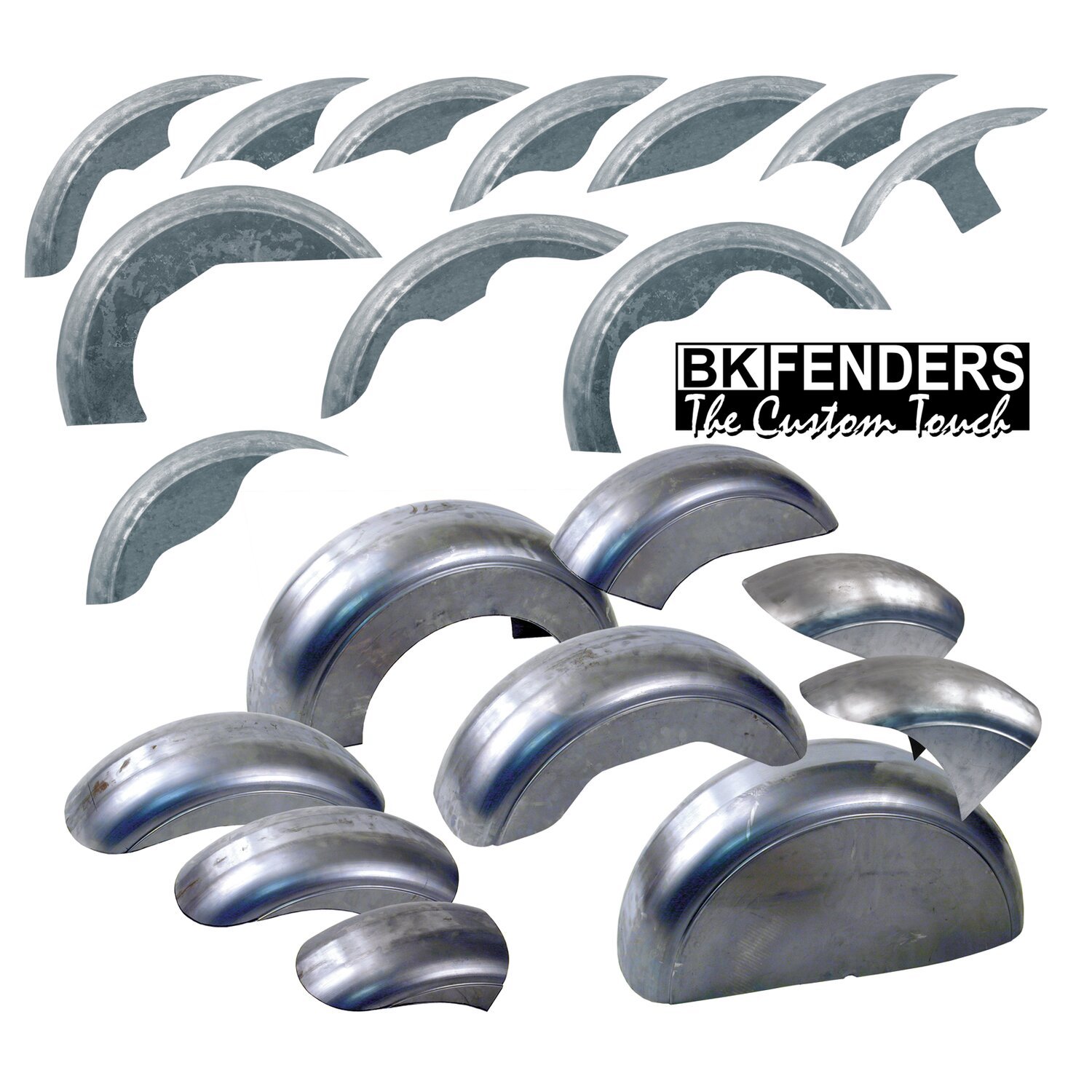 BK, Stiletto rear fender. Long. 270mm wide. 14"-18", Black