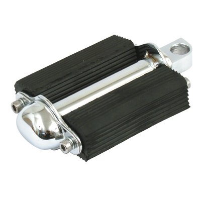 Black rubber with a chrome shaft. 
A custom old school style? No, this a true vintage OEM style kickstart pedal, as in use 'way back when'. 
OEM replacement reference 2091-16 and 33175-16.
