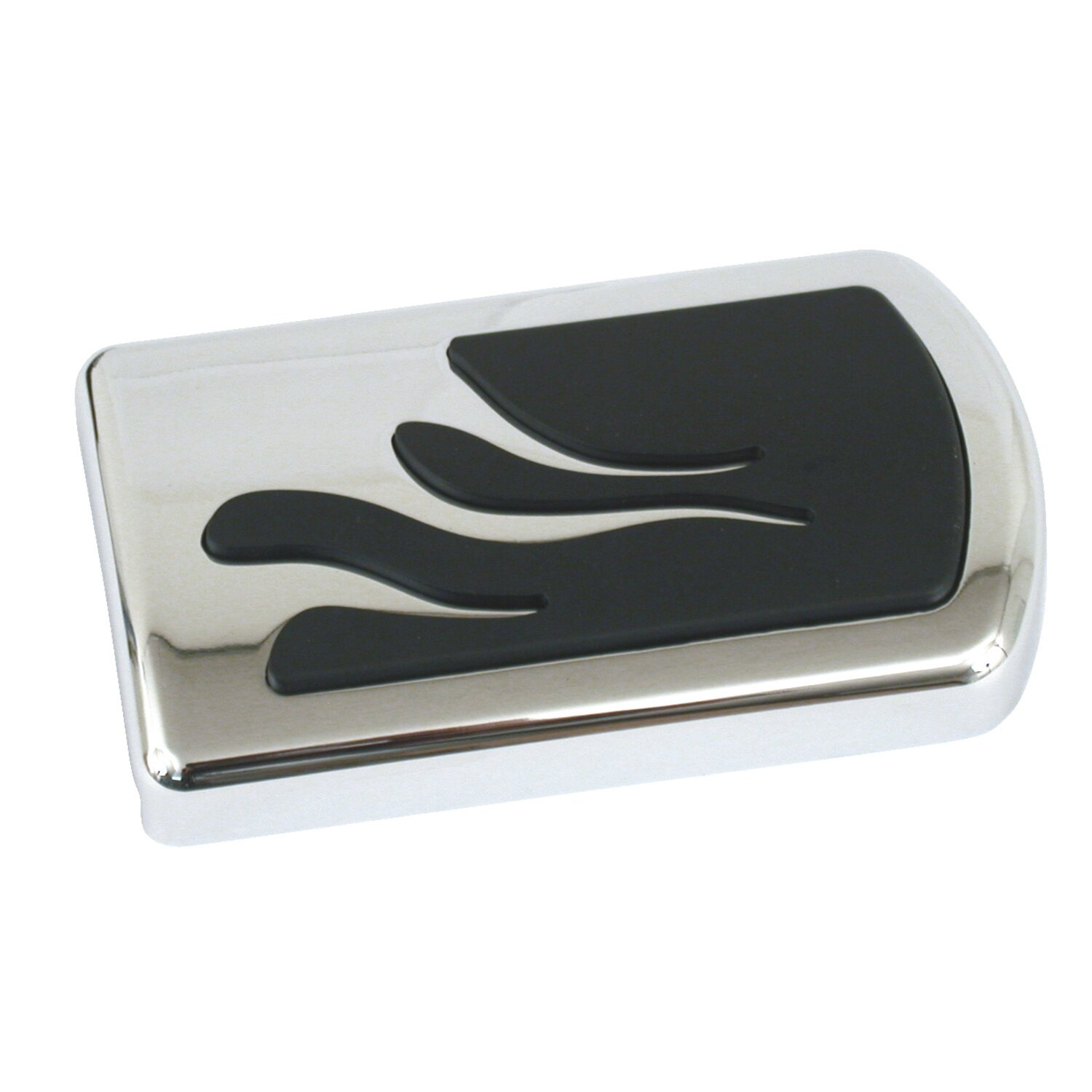 Brake pedal pad, flame, Chrome