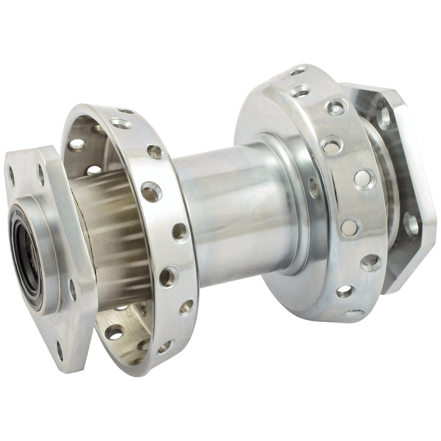 Dual flange hub, front, Chrome