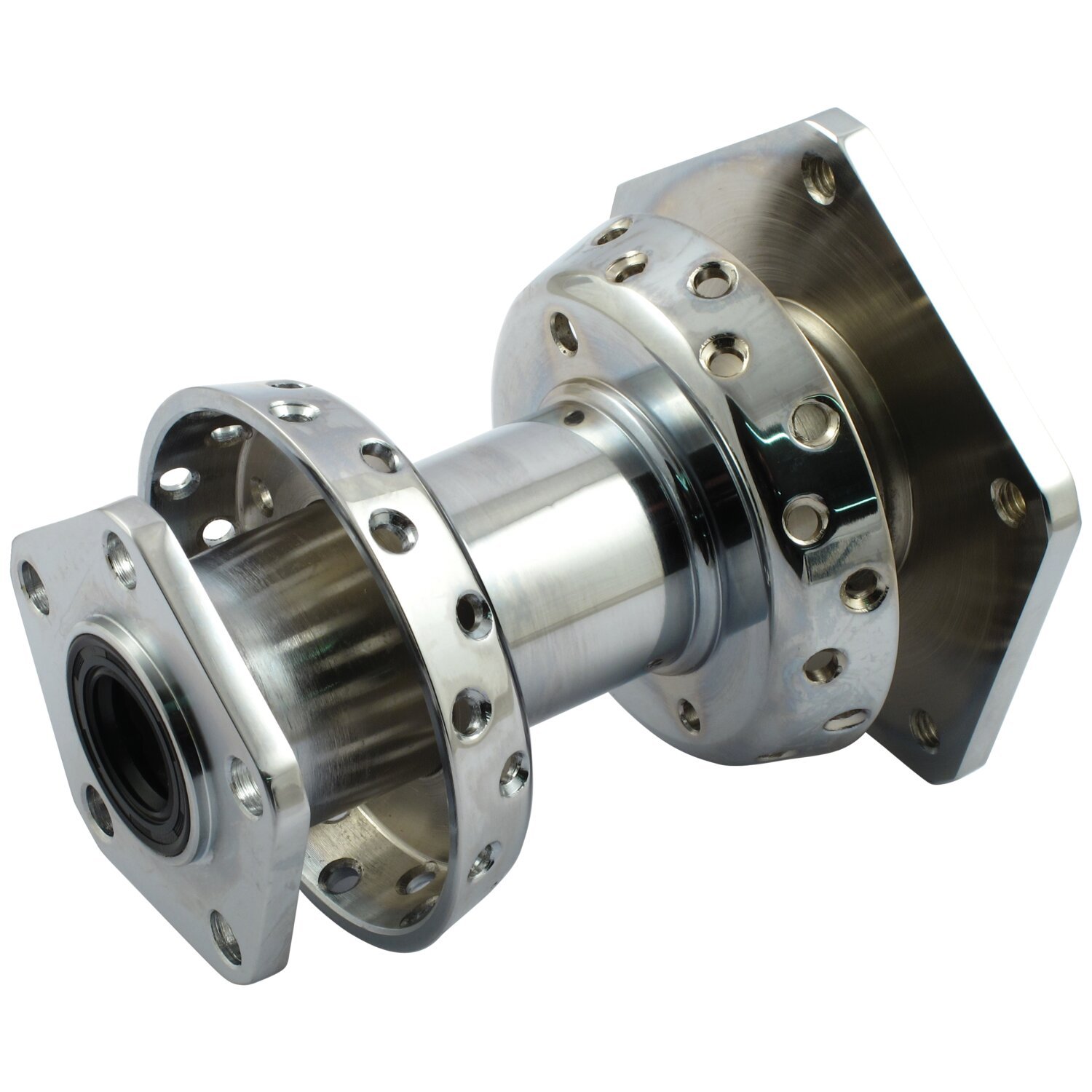 Dual flange hub, rear, Chrome