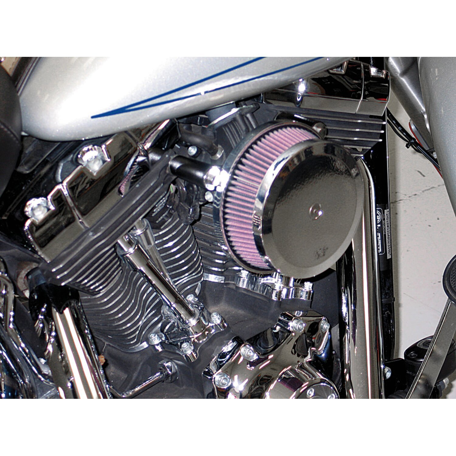 K&N street metal high-flow air intake Hammer, Silver, Chrome