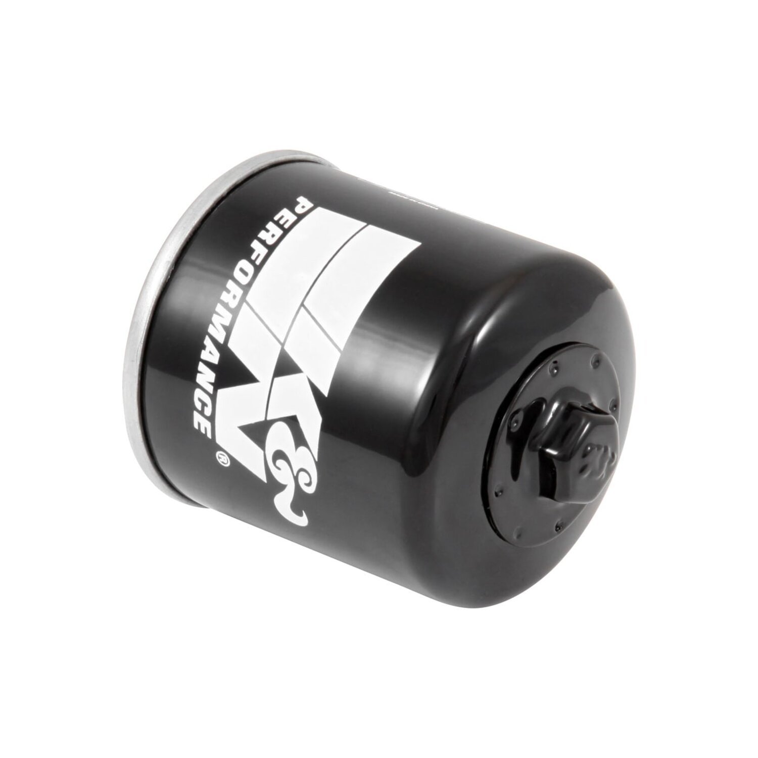 K&N, spin-on oil filter with top nut, Black