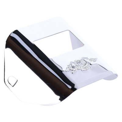 Chrome plated steel.
The finishing touch for the rear end. 