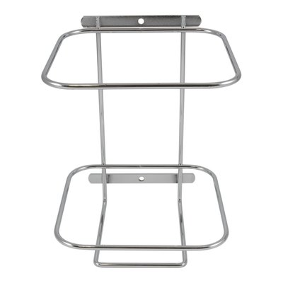 Chromed steel. Used to mount all 4.5 liter Eurol hand cleaners cans to a wall. 
Note: Can be used with 910045 dispencer pump for a professional workshop set-up.