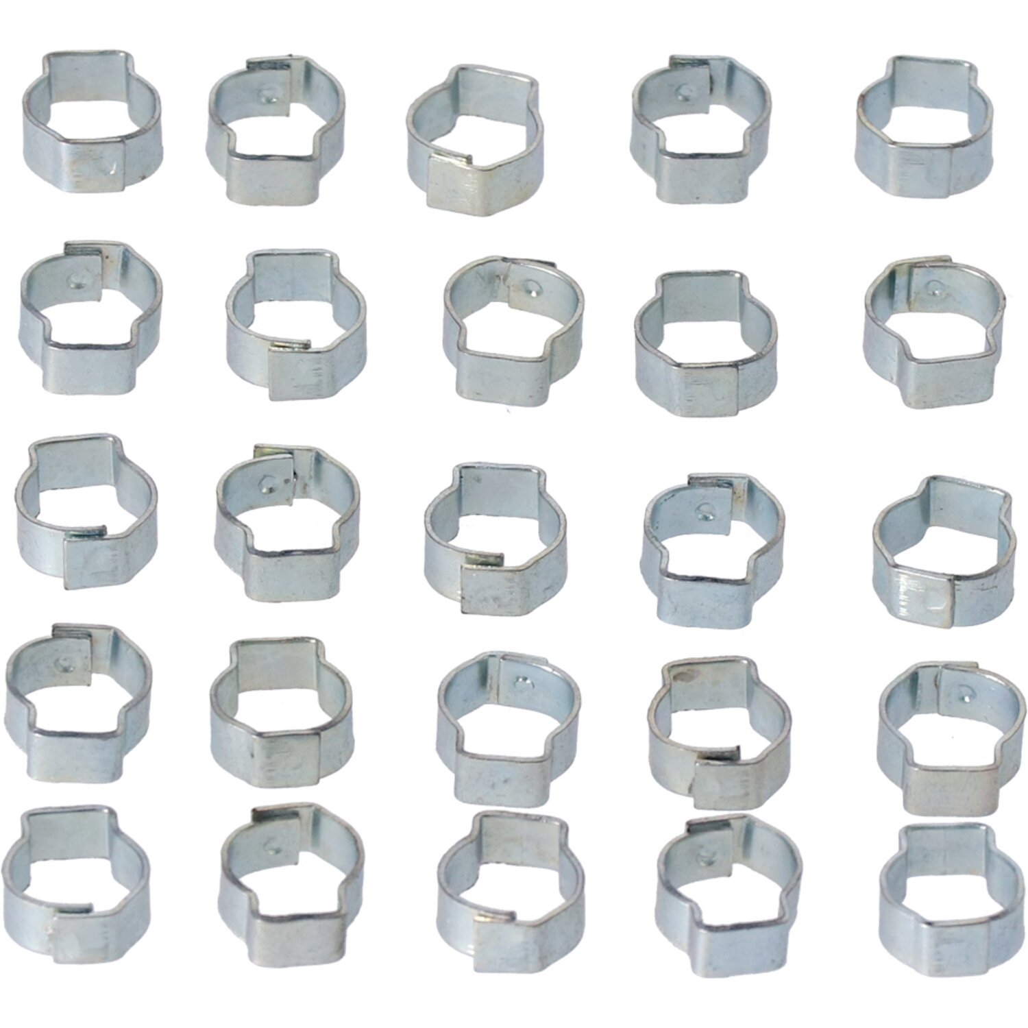 Crimp hose clamp, 7/16 (11.18mm) ID. Zinc