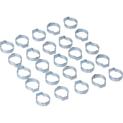 Stock style 'Clamp & Click' type crimp hose clamp. 
OEM replacement reference 10086