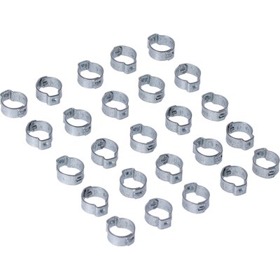 Stock style 'Clamp & Click' type crimp hose clamp. 
OEM replacement reference 10117