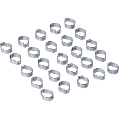 Stock style 'Clamp & Click' type crimp hose clamp. 
OEM replacement reference 10198A