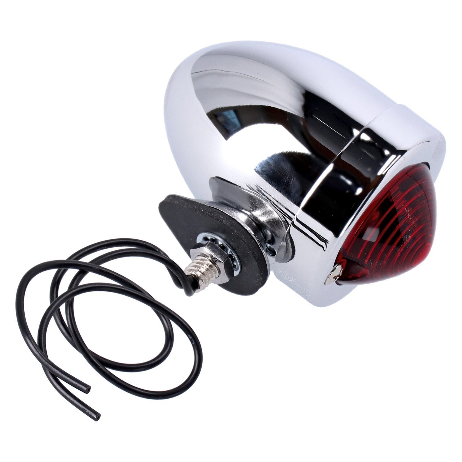 Bullet marker light. Chrome. Red lens. DF. stud mount
