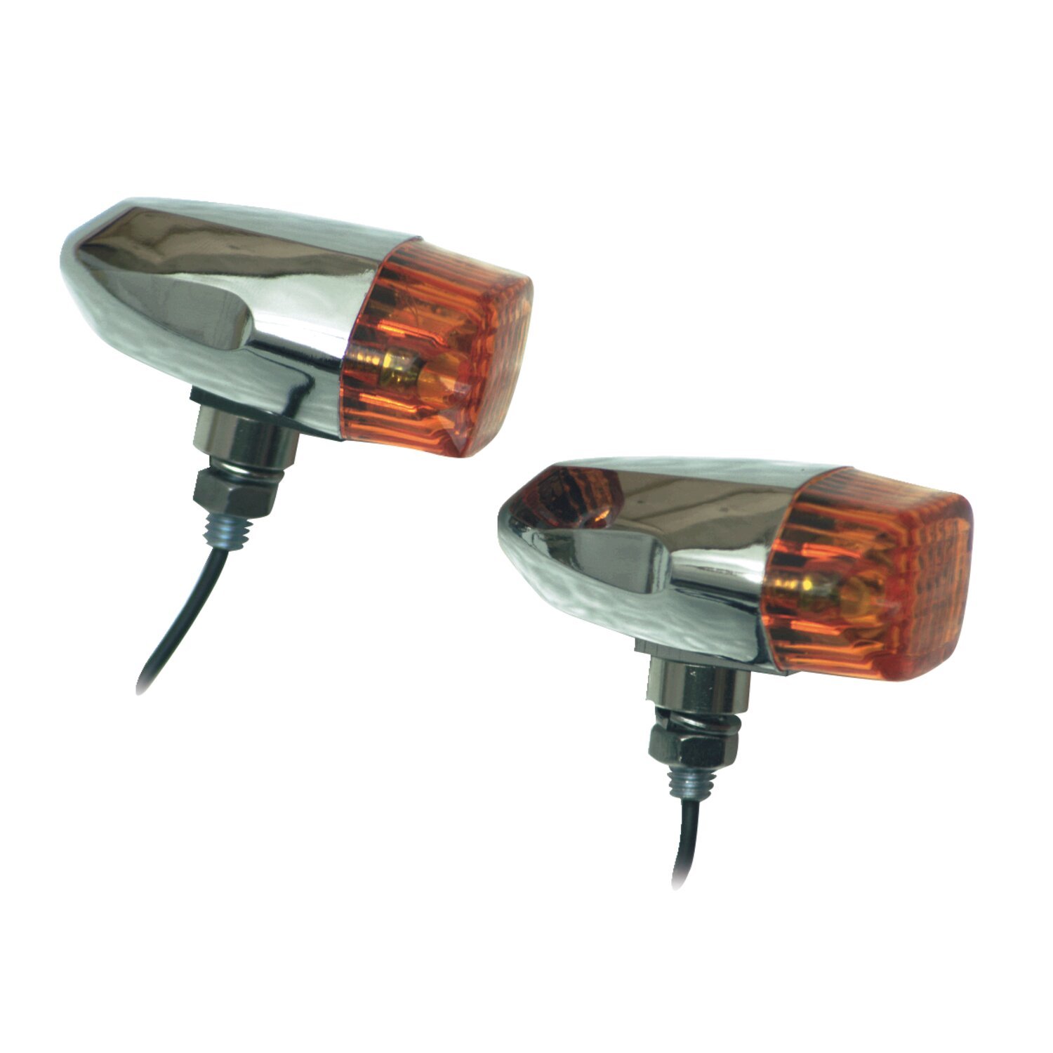 Bantam, turn signals, Orange, Chrome