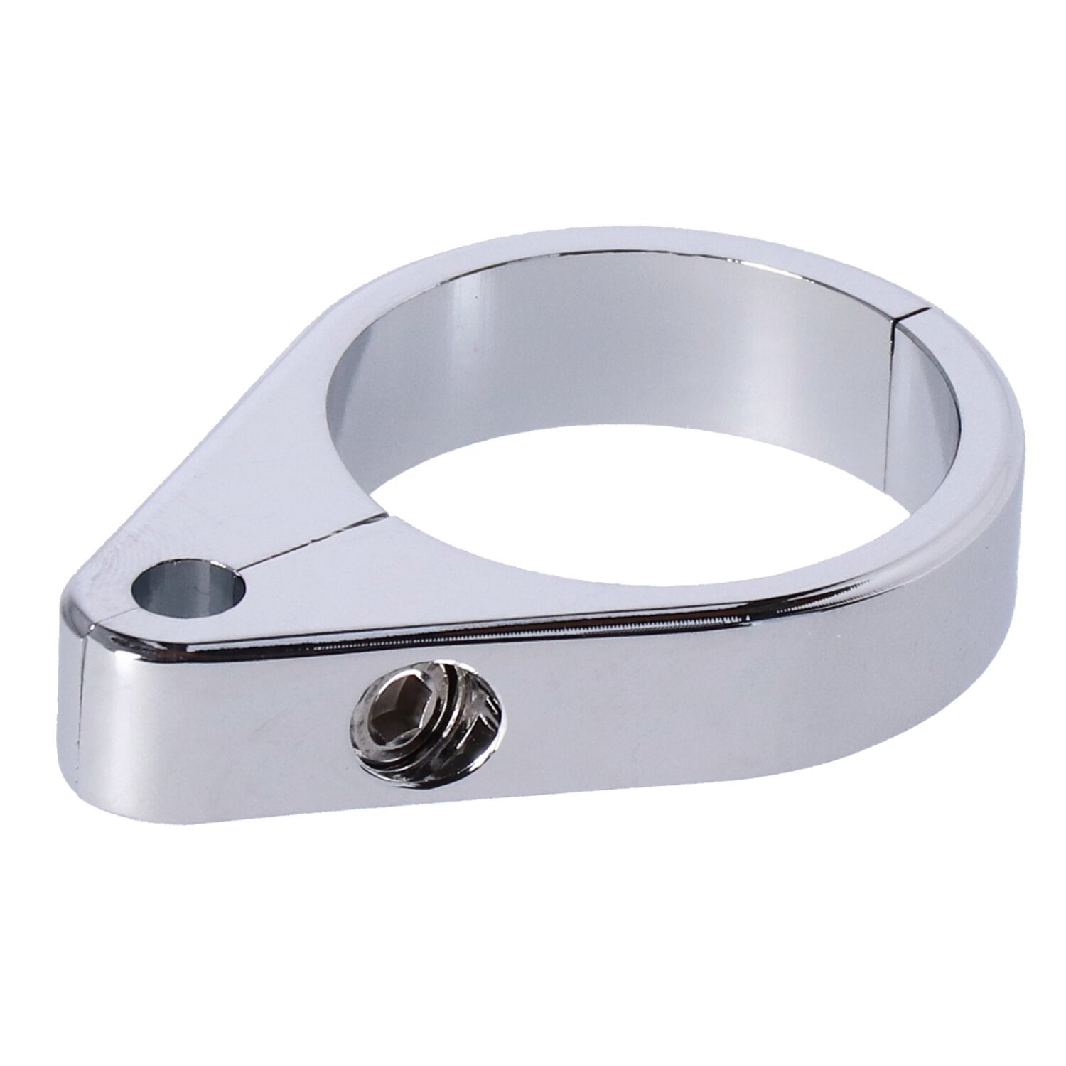 2-piece frame cable clamp. Throttle, Silver, Chrome