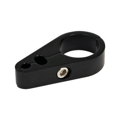 Black; 1" ID; 1 hole 5mm + 1 hole 9.5x6.5mm elongated