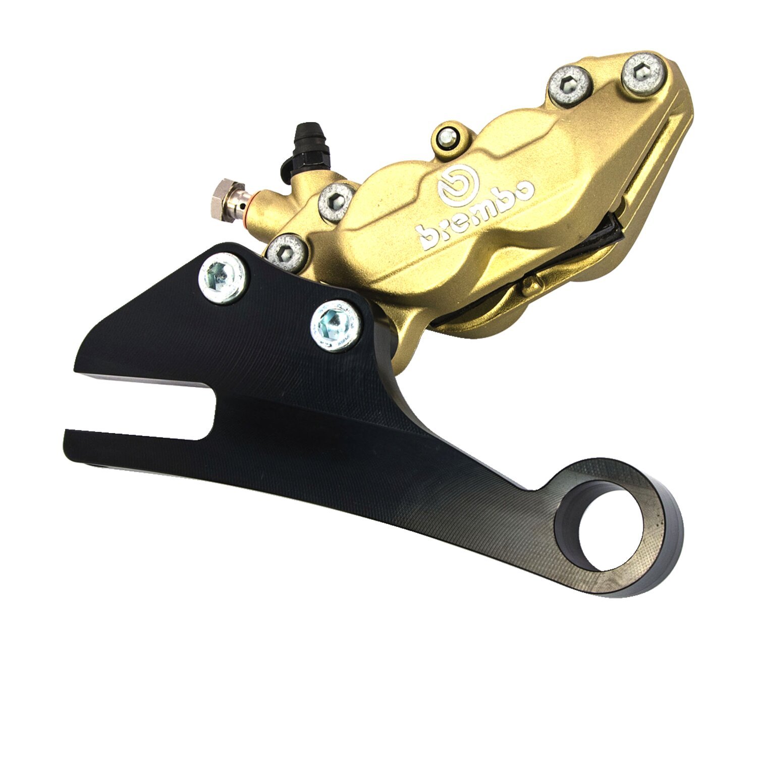 Free Spirits, 4-piston XR1200 rear caliper & bracket kit, Black, Gloss